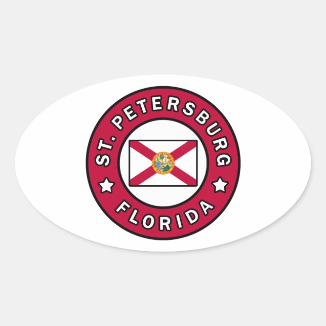 St. Petersburg Florida Oval Sticker (Front)