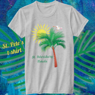 St. Petersburg Florida Palm Tree and Seagull T-Shi T-Shirt