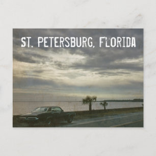 St. Petersburg Florida Retro Car 1969 Postcard