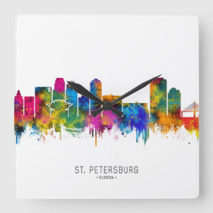St. Petersburg Florida Skyline Square Wall Clock