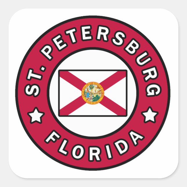 St. Petersburg Florida Square Sticker (Front)