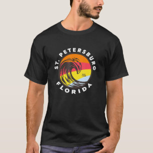 St Petersburg Florida Vacation Souvenir Ocean Wave T-Shirt