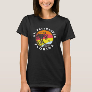 St Petersburg Florida Vacation Souvenir Ocean Wave T-Shirt