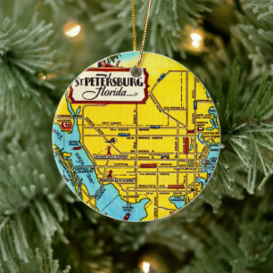 St. Petersburg Florida Vintage Ceramic Tree Decoration