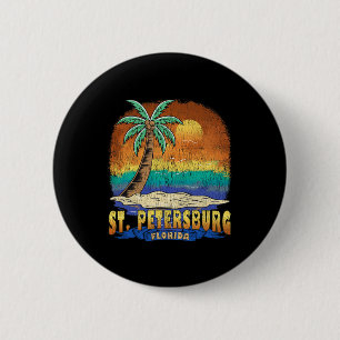 St. Petersburg Florida Vintage Distressed Souvenir 6 Cm Round Badge