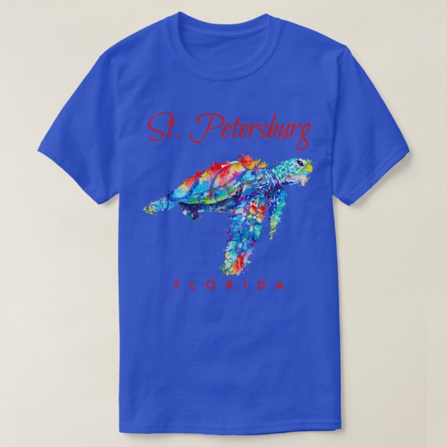 St Petersburg Florida Watercolor Sea Turtle T-Shirt (Design Front)