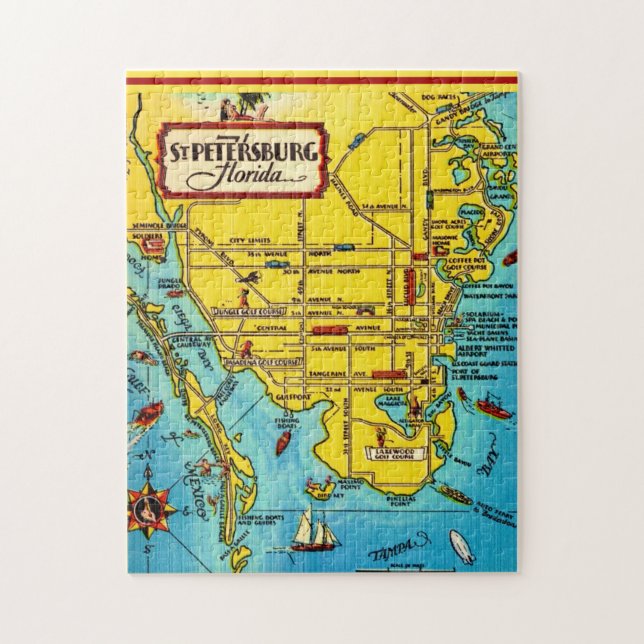 St. Petersburg  Map 11x14 Jigsaw Puzzle (Vertical)