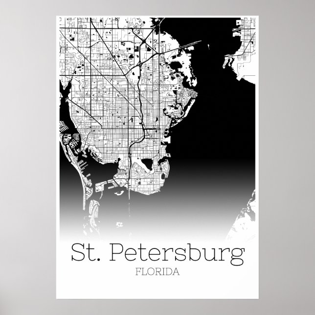 St. Petersburg Map - Florida - City Map Poster (Front)