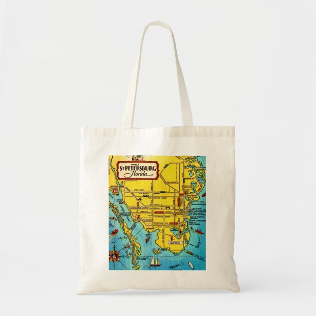 St. Petersburg  Map Tote Bag (Front)