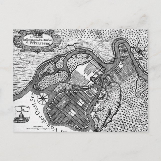 St Petersburg Plan Postcard (Front)