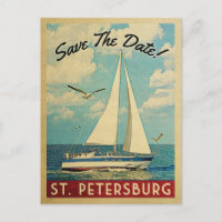 St. Petersburg Save The Date Sailboat Nautical
