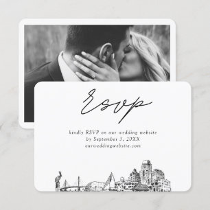 St. Petersburg Wedding Minimalist Sketch RSVP Enclosure Card