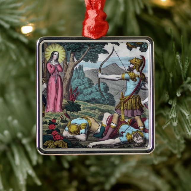 St. Philomena Being Shot with Arrows Metal Tree Decoration (Tree)