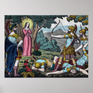 St. Philomena Being Shot with Arrows Poster