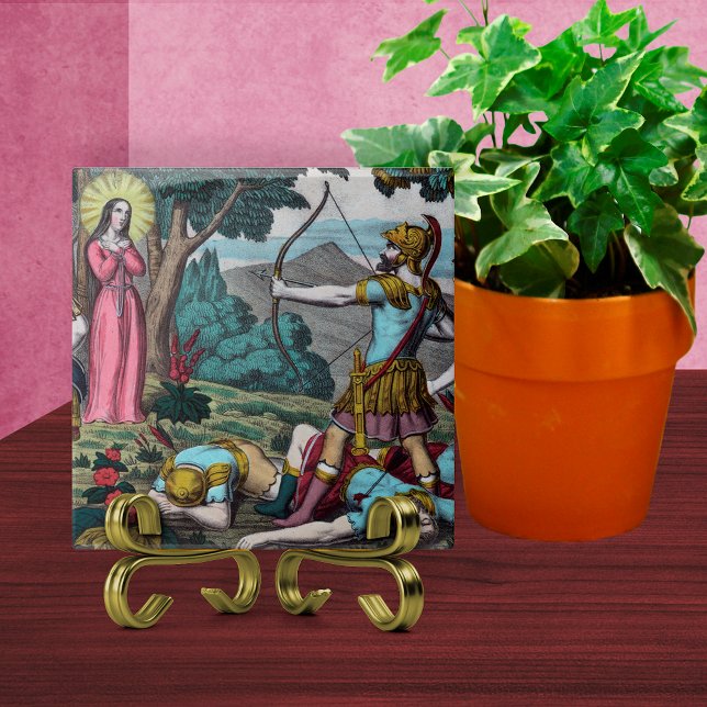 St. Philomena Being Shot with Arrows Tile (Creator Uploaded)