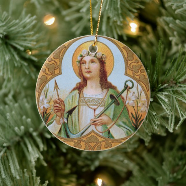 St. Philomena (BK 005) Ceramic Tree Decoration (Tree)