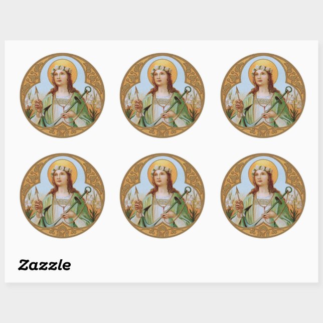 St. Philomena (BK 005) Classic Round Sticker (Sheet)