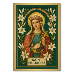St. Philomena Catholic Wedding Table Card