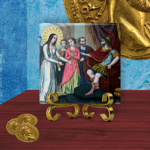 St. Philomena is Tried before Emperor Diocletian Tile