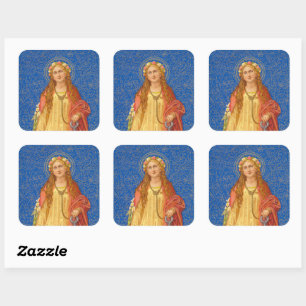 St. Philomena with Anchor (SNV 051) Square Sticker