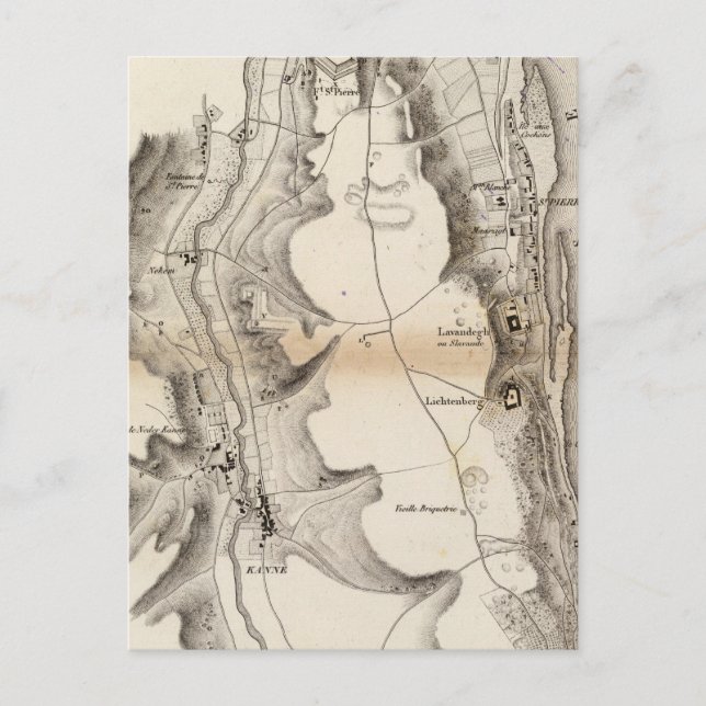 St Pierre Plateau Atlas Map Postcard (Front)