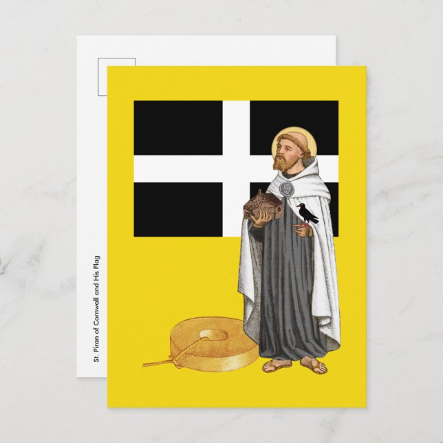St. Piran of Cornwall (SAE 01) and His Flag Card (Front/Back)