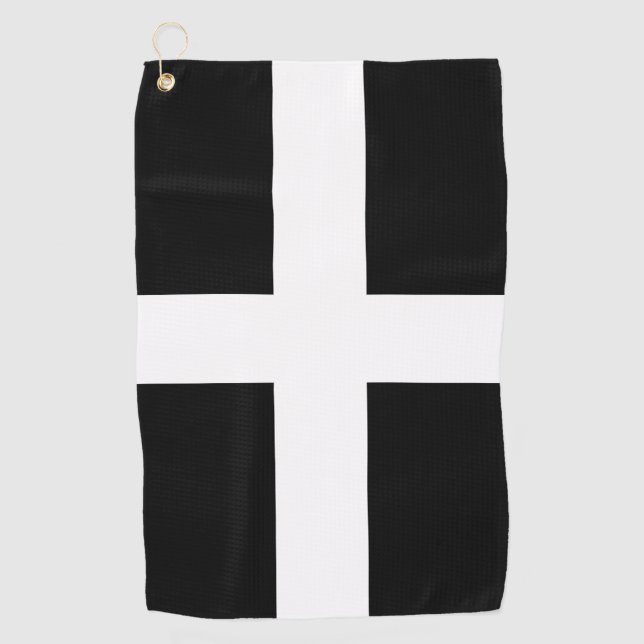 St. Piran’s flag / flag of Cornwall  Golf Towel (Front)