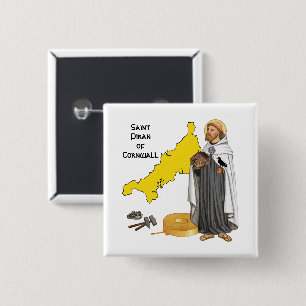 St. Piran (SAE 01), Map, Ore, Tools, and Millstone 15 Cm Square Badge