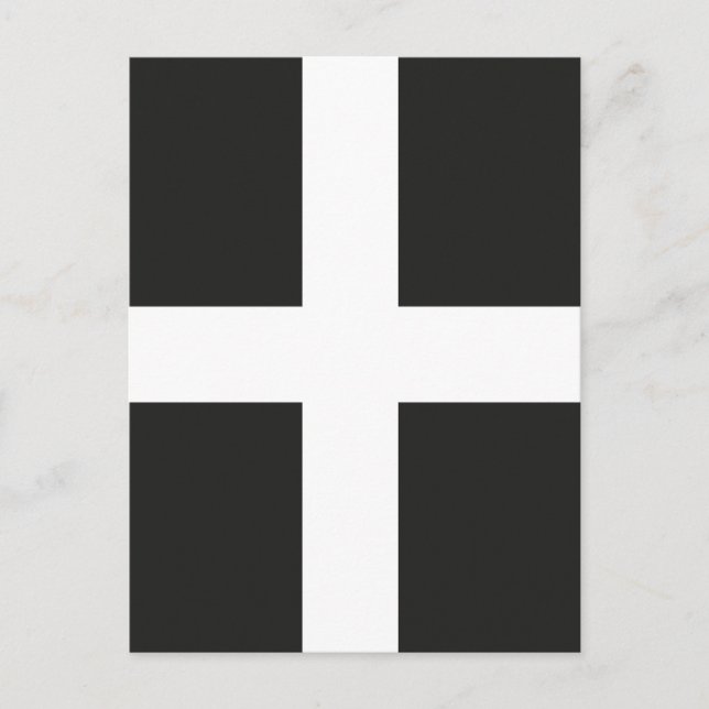St Piran's Flag Cornwall Kernow Postcard (Front)