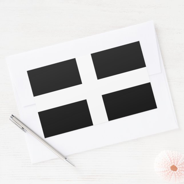 St. piran's Flag Rectangular Sticker (Envelope)