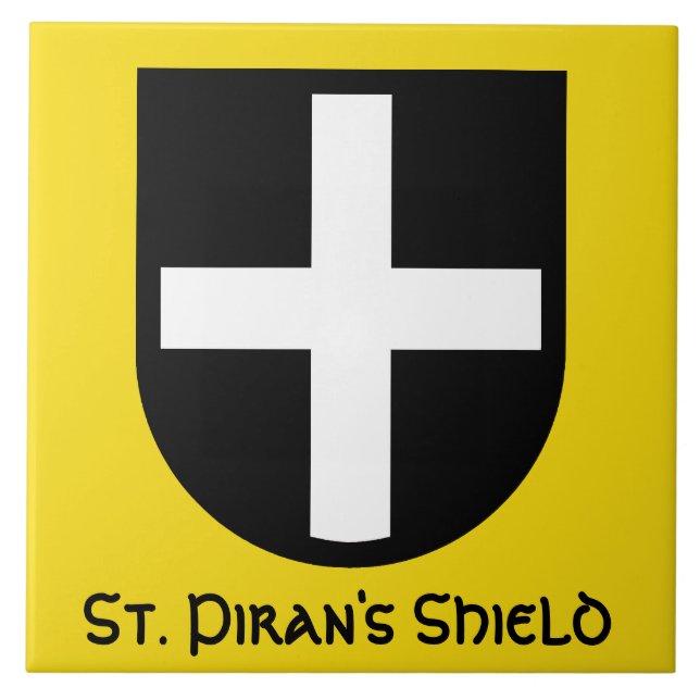 St. Piran's Shield Tile (Front)
