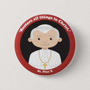 St. Pius X 6 Cm Round Badge