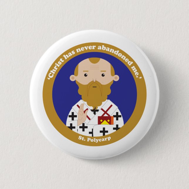St. Polycarp 6 Cm Round Badge (Front)