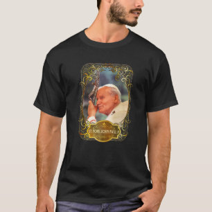 St Pope John Paul II Cross Catholic Saint Polish T-Shirt