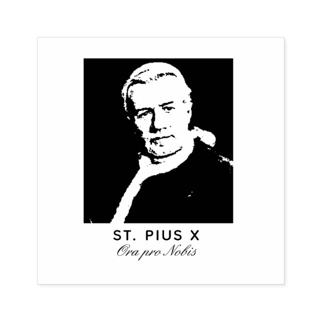 St. Pope Pius X Catholic Religious Rubber Stamp (Imprint)