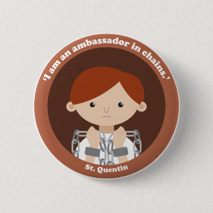 St. Quentin 6 Cm Round Badge