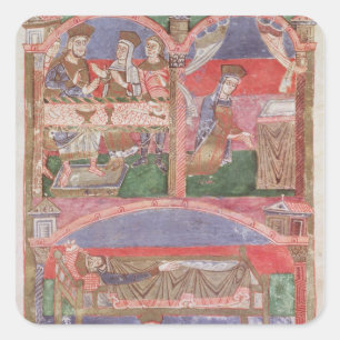 St. Radegund at the table of Clothar I Square Sticker