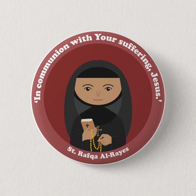St. Rafqa Al-Rayes 6 Cm Round Badge (Front)