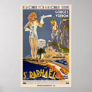 St Raphaël France Vintage Poster 1930s