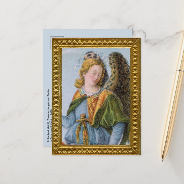 St. Raphael the Archangel (detail; M 017) Postcard (Front/Back In Situ)