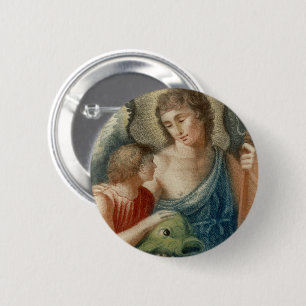 St. Raphael the Archangel (M 012) 6 Cm Round Badge