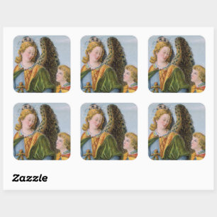 St. Raphael the Archangel & Tobias (detail; M 017) Square Sticker