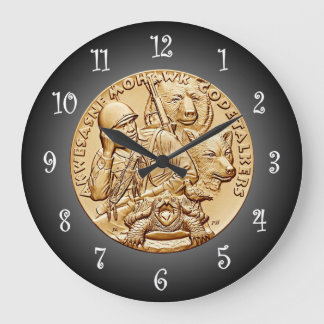 St. Regis Mohawk Tribe Code Talkers Bronze Medal ~ Large Clock