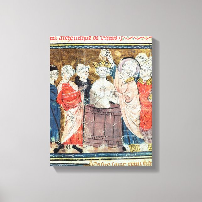 St. Remigius, Bishop of Rheims  baptising Canvas Print (Front)