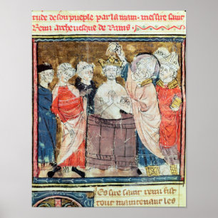 St. Remigius, Bishop of Rheims  baptising Poster