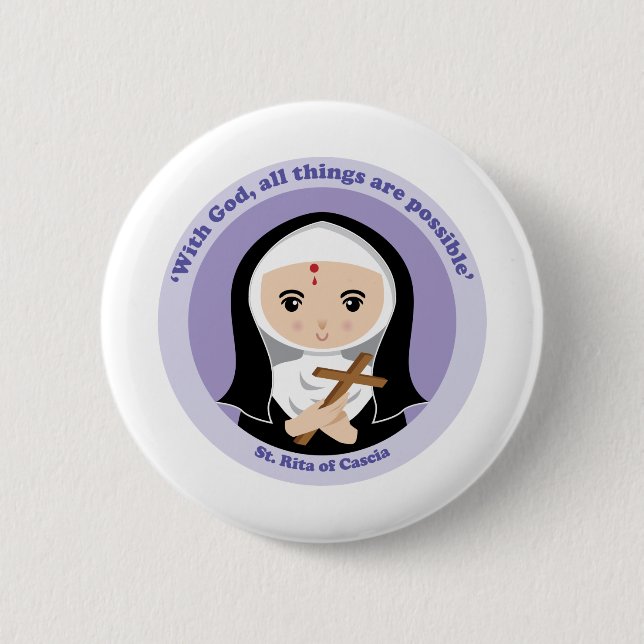 St. Rita of Cascia 6 Cm Round Badge (Front)