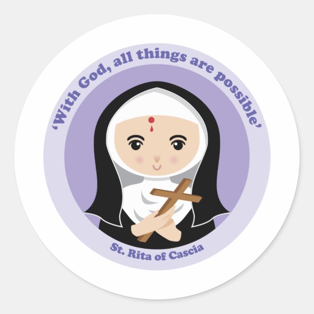 St. Rita of Cascia Classic Round Sticker (Front)