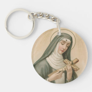 St. Rita of Cascia (M 015) Circular Acrylic Key Ring