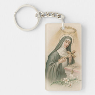 St. Rita of Cascia (M 015) Rectangular Acrylic Key Ring