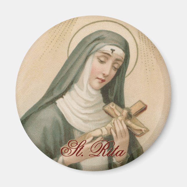 St. Rita of Cascia (M 015) Round Magnet (Front)